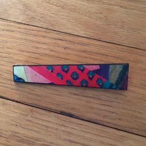 Vintage Artisanal 80s Handmade Pin Brooch Painted